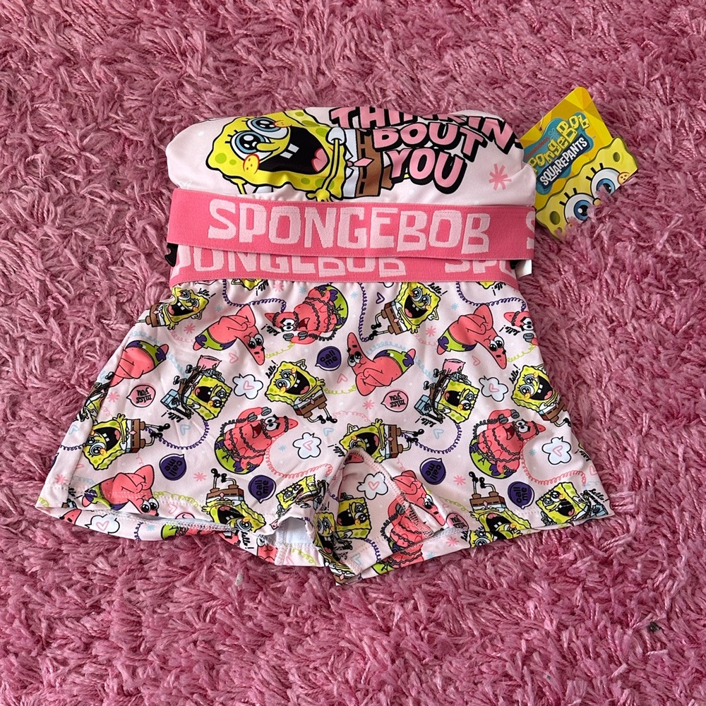 NWT - SpongeBob SquarePants Pink Pajama Set - Picture 2 of 7